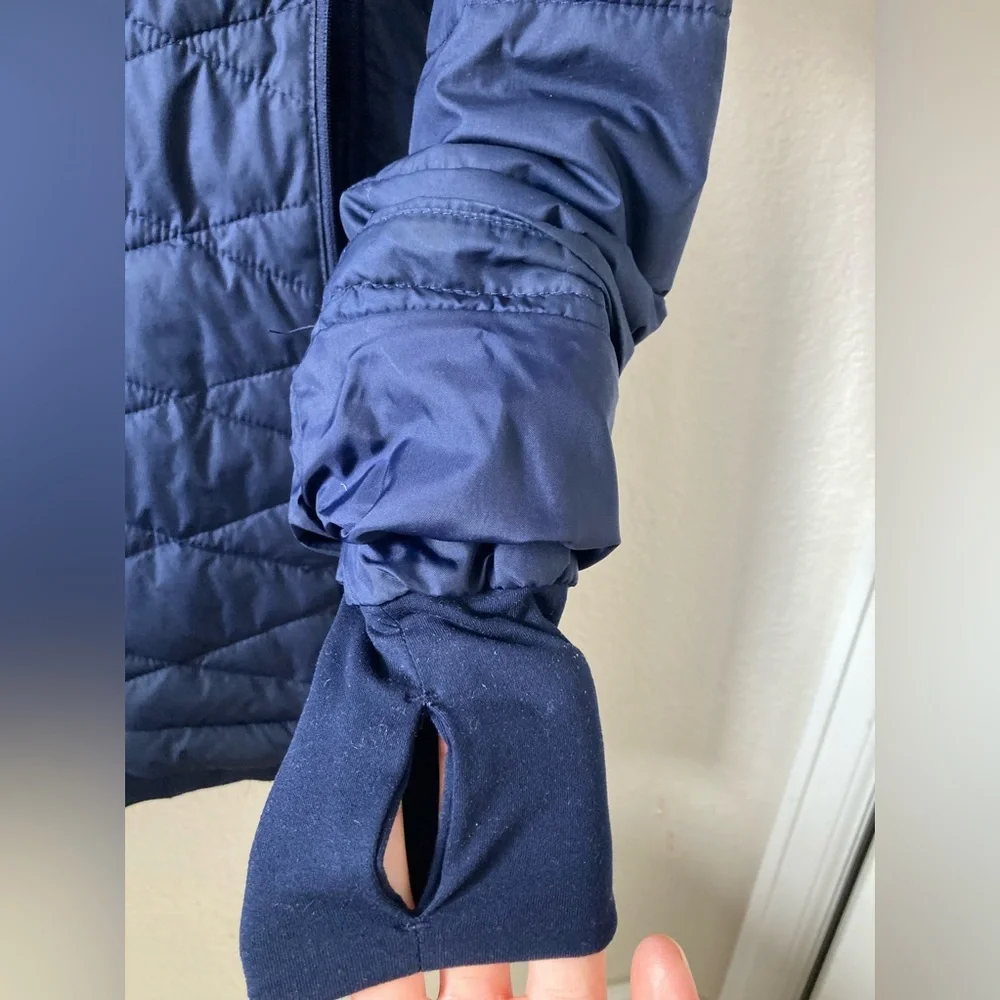 Columbia Navy Blue Mid thigh length Puffer Jacket lightweight contoured fit XS - Picture 4 of 14